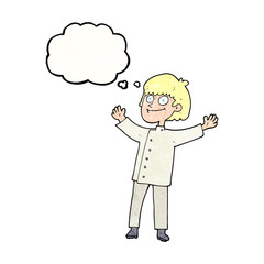 thought bubble textured cartoon chef