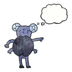 thought bubble textured cartoon pointing insect