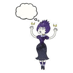 thought bubble textured cartoon vampire girl
