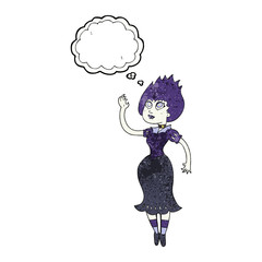 thought bubble textured cartoon vampire girl