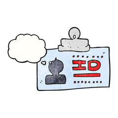 thought bubble textured cartoon ID badge
