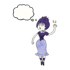 thought bubble textured cartoon vampire girl