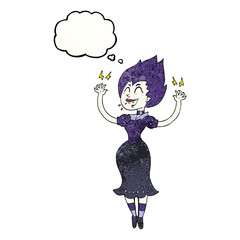 thought bubble textured cartoon vampire girl