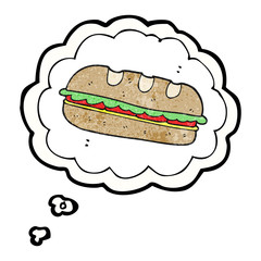 thought bubble textured cartoon huge sandwich