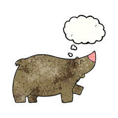 thought bubble textured cartoon bear