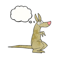 thought bubble textured cartoon kangaroo