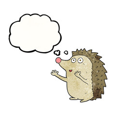 thought bubble textured cartoon cute hedgehog