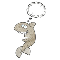 thought bubble textured cartoon shark