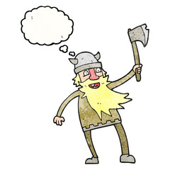 thought bubble textured cartoon viking