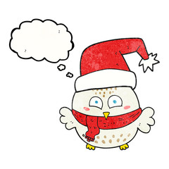 thought bubble textured cartoon cute christmas owl