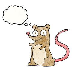 thought bubble textured cartoon mouse
