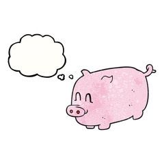 thought bubble textured cartoon pig