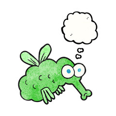 thought bubble textured cartoon fly