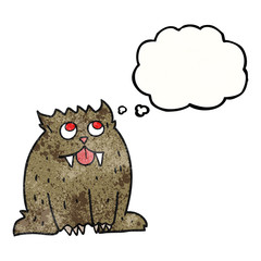 thought bubble textured cartoon beast