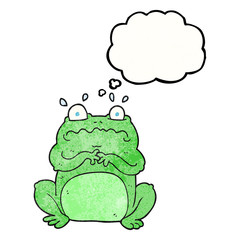 thought bubble textured cartoon funny frog