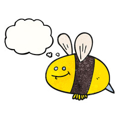 thought bubble textured cartoon bee