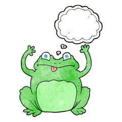 thought bubble textured cartoon funny frog