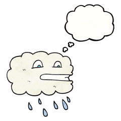 thought bubble textured cartoon rain cloud