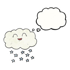 thought bubble textured cartoon cloud snowing