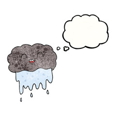 thought bubble textured cartoon rain cloud