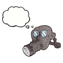 thought bubble textured cartoon gas mask