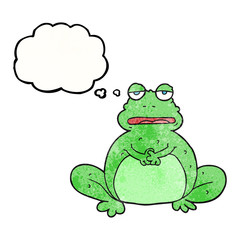 thought bubble textured cartoon frog