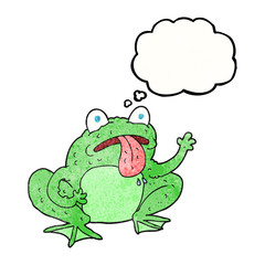 thought bubble textured cartoon frog