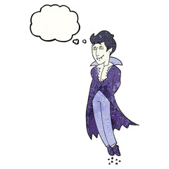 thought bubble textured cartoon vampire