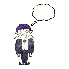 thought bubble textured cartoon vampire boy