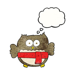 thought bubble textured cartoon cute owl