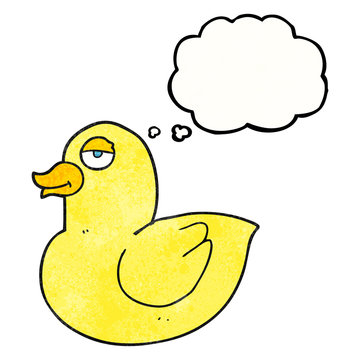 thought bubble textured cartoon duck