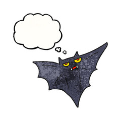 thought bubble textured cartoon halloween bat