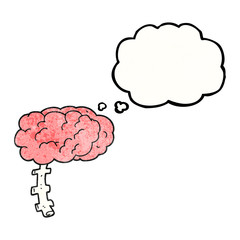 thought bubble textured cartoon brain