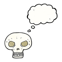 thought bubble textured cartoon skull