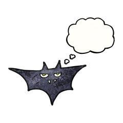 thought bubble textured cartoon halloween bat