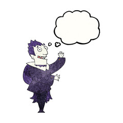 thought bubble textured cartoon vampire