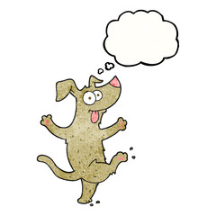thought bubble textured cartoon dancing dog