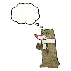thought bubble textured cartoon bear