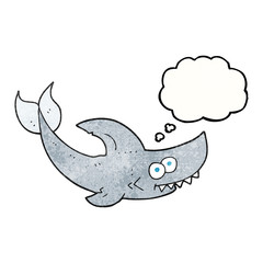 thought bubble textured cartoon shark
