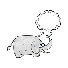 thought bubble textured cartoon elephant