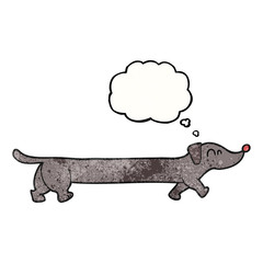 thought bubble textured cartoon dachshund