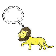 thought bubble textured cartoon lion