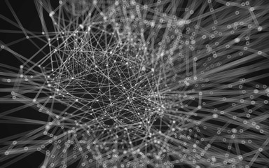 Abstract polygonal space low poly dark background