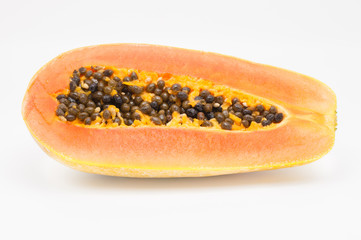 papaya in white background