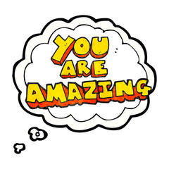 thought bubble textured cartoon you are amazing text