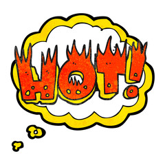 thought bubble textured cartoon hot symbol