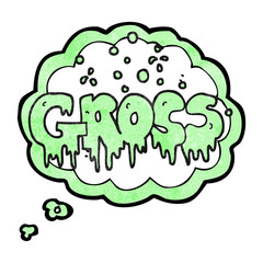 thought bubble textured cartoon word gross