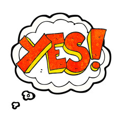 thought bubble textured cartoon yes symbol