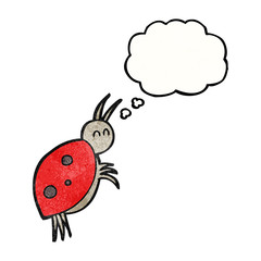 thought bubble textured cartoon ladybug