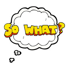thought bubble textured cartoon so what? symbol